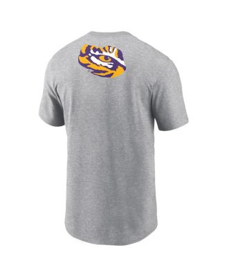 Men's Heather Gray LSU Tigers Campus 2-Hit Primary Mascot T-Shirt