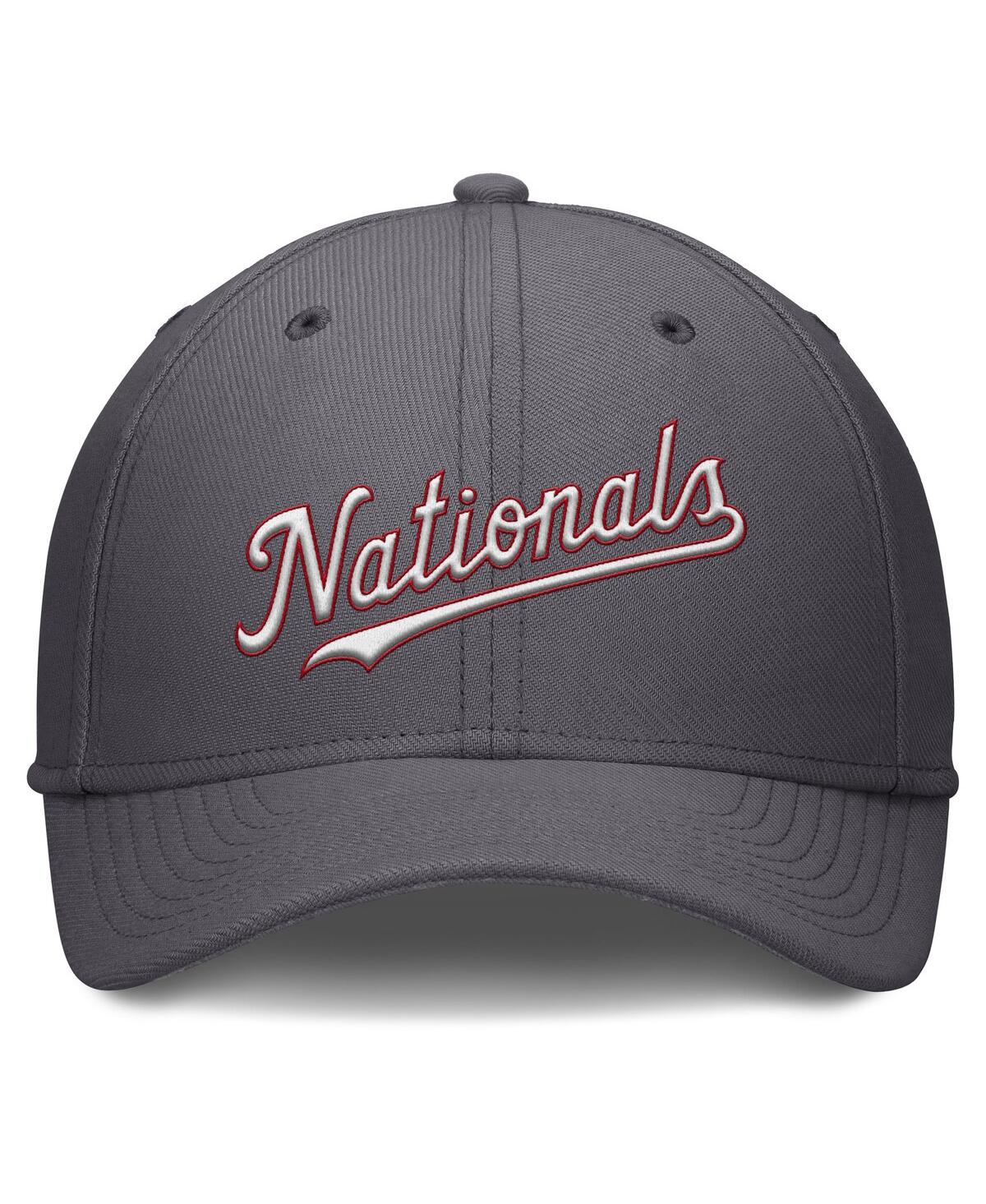 Nike Men's Gray Washington Nationals Swoosh Performance Flex Hat In Gray