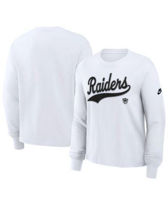 Nike - Women's White Las Vegas Raiders Long Sleeve Boxy T-Shirt