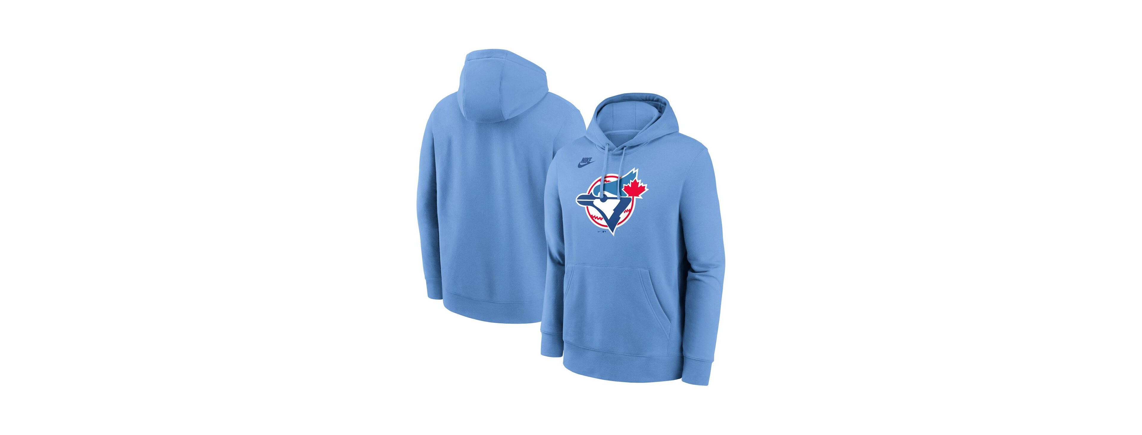 Nike Men's Powder Blue Toronto Jays Cooperstown Collection Logo Club Pullover Hoodie