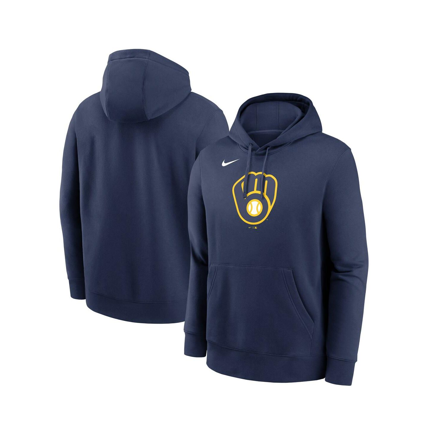 Мужская флисовая худи Nike Milwaukee Brewers Logo Club, Navy — фото 1