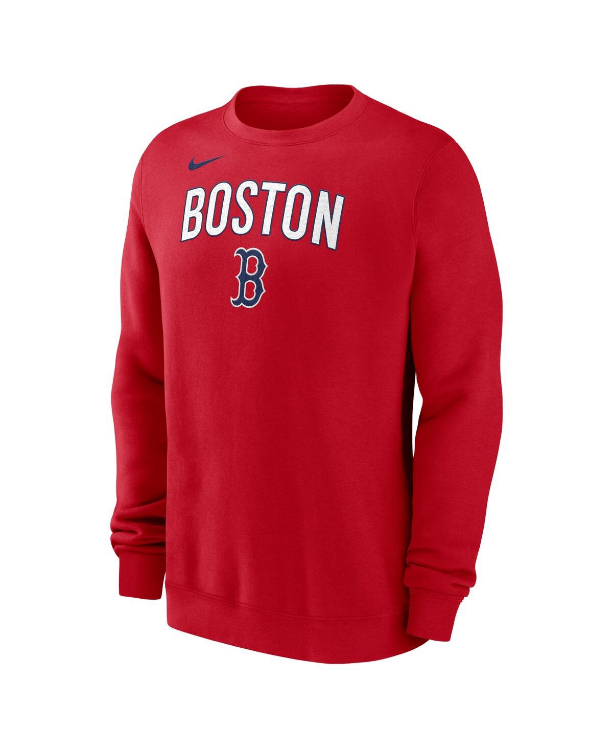 Nike Men's Red Boston Red Sox Pullover Sweatshirt In Red