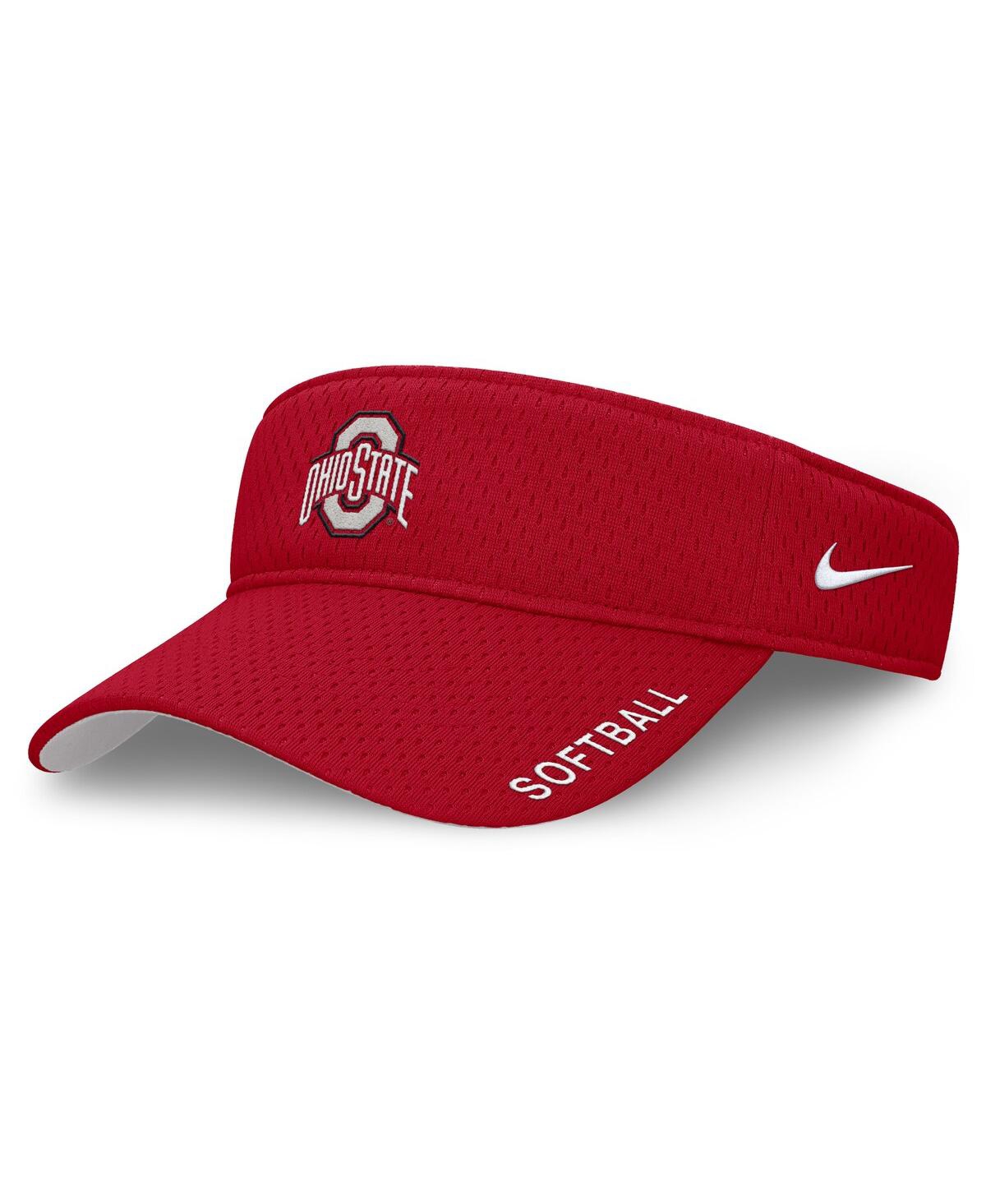 Nike Men's And Women's Scarlet Ohio State Buckeyes 2025 Dugout Softball Ace Performance Adjustable Visor In Scarlet