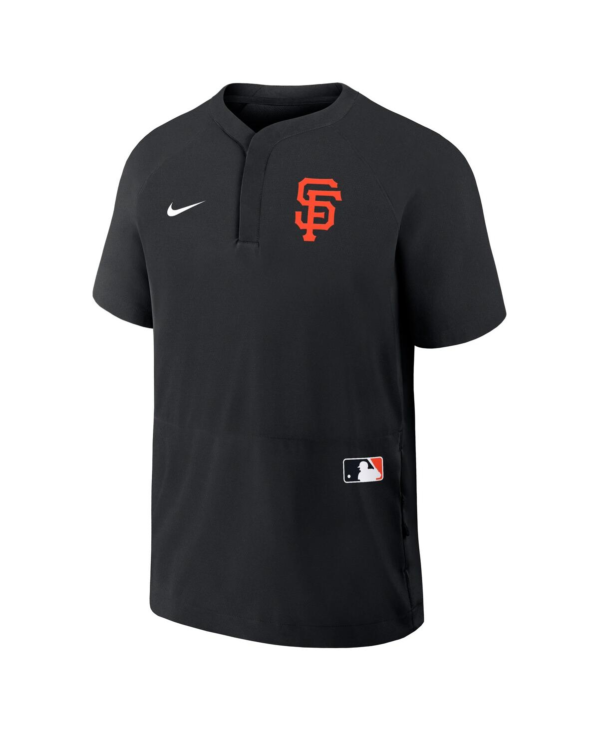 Nike Men's Black Baltimore Orioles Authentic Collection Raglan Short Sleeve Windshirt In Black