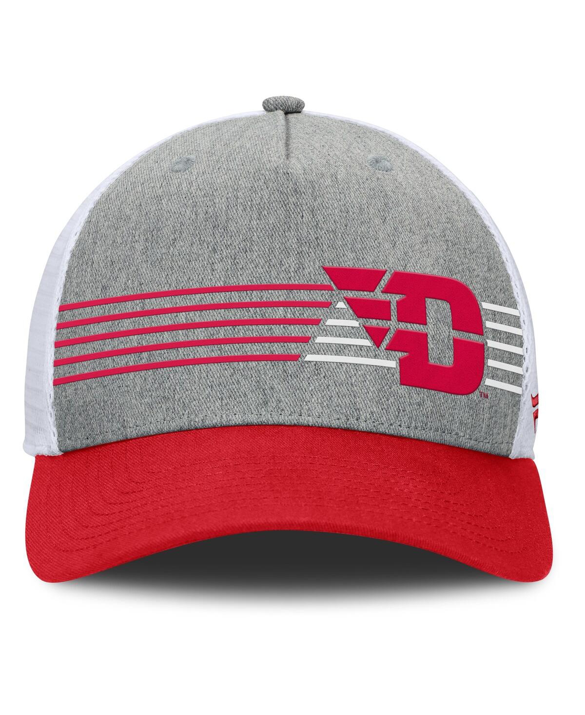 Fanatics Men's Heather Gray/red Dayton Flyers Profile Trucker Adjustable Hat In Heather Gray,red