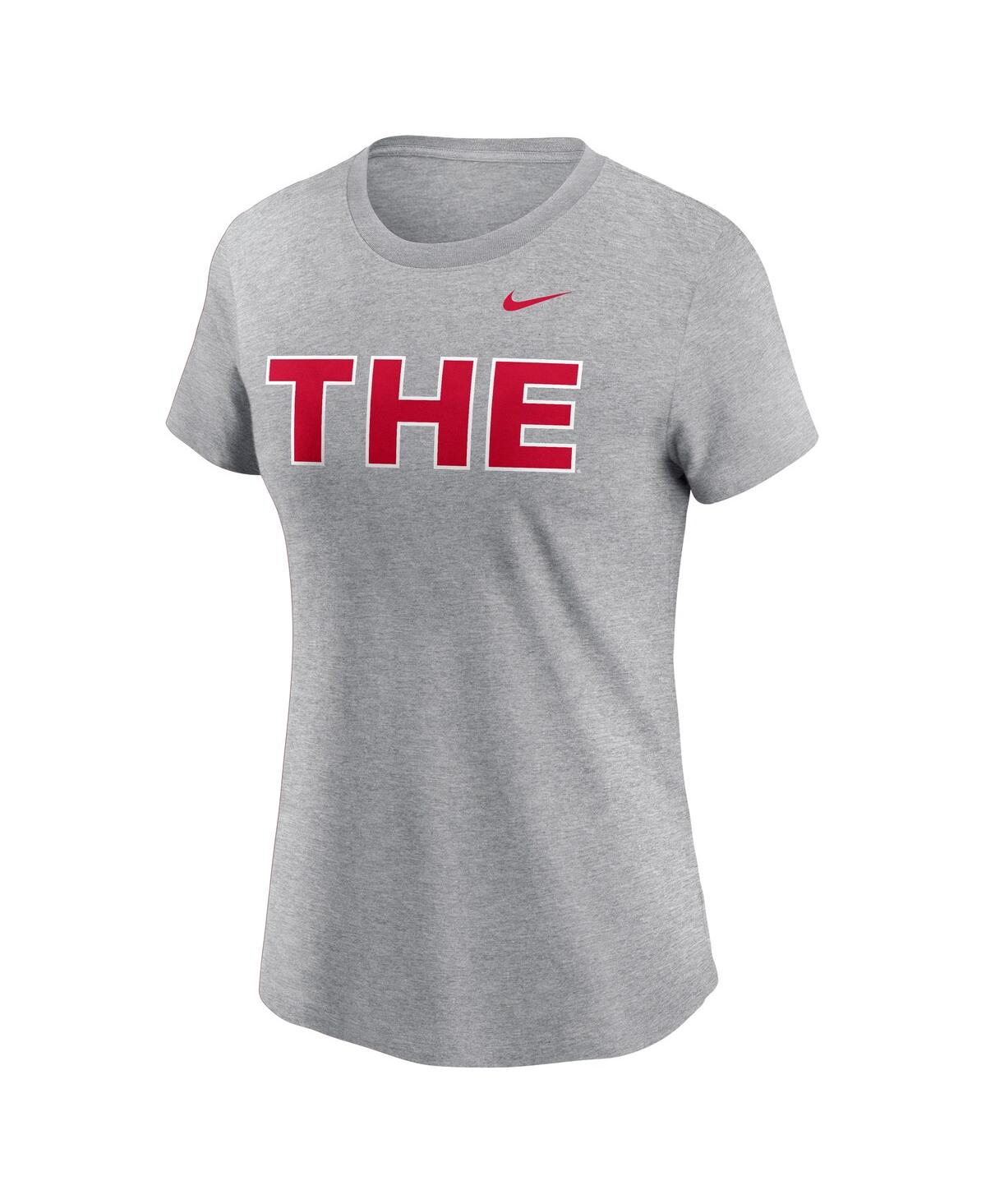 Nike Women's Heather Gray Ohio State Buckeyes The T-shirt In Heather Gray