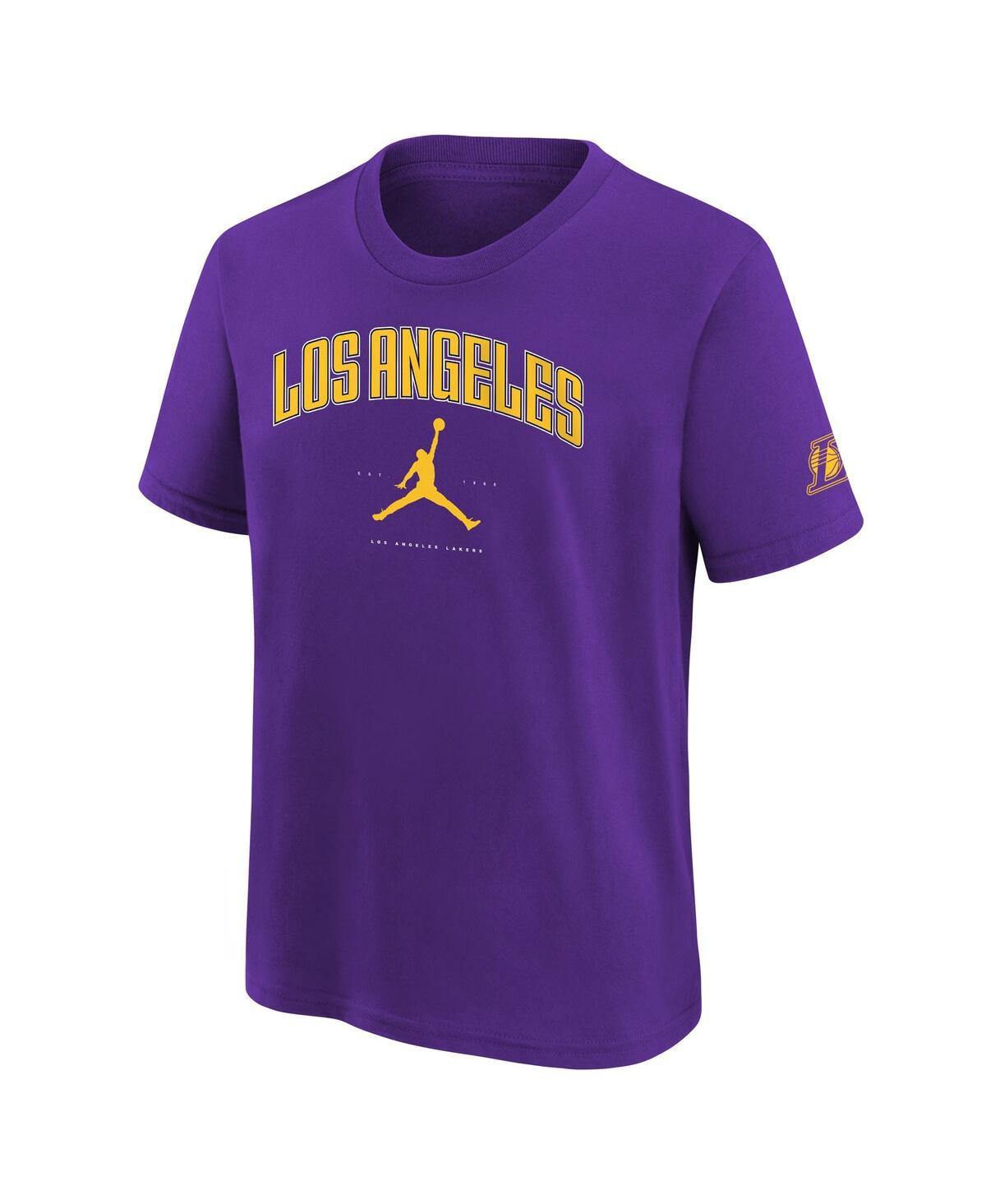 Jordan Big Boys And Girls Purple Los Angeles Lakers Essential Cities T-shirt