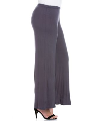 Plus Size Elastic Waist Flared Leg Palazzo Pants