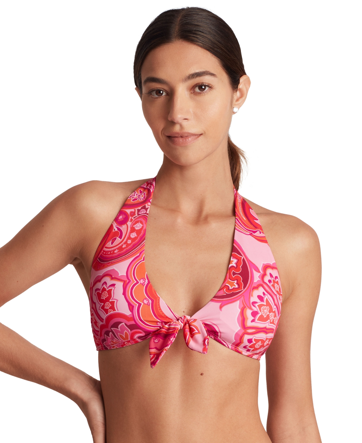 Ralph Lauren Women's Printed Tie-front V-neck Bikini Top