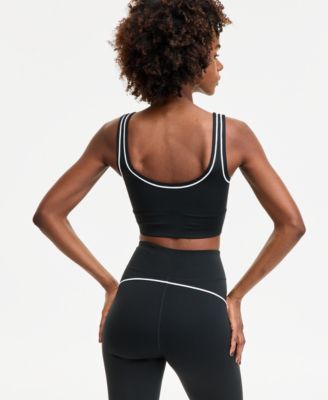 Women's Compression Piping Sports Bra, Exclusively at Macy's