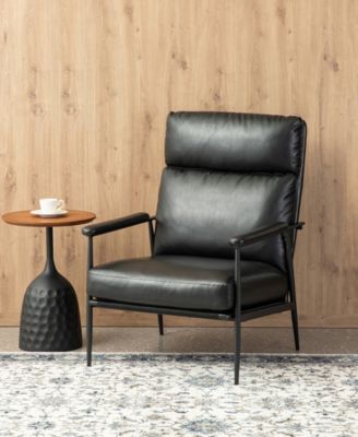 39.5" Leatherette Mid-Century Modern Armchair