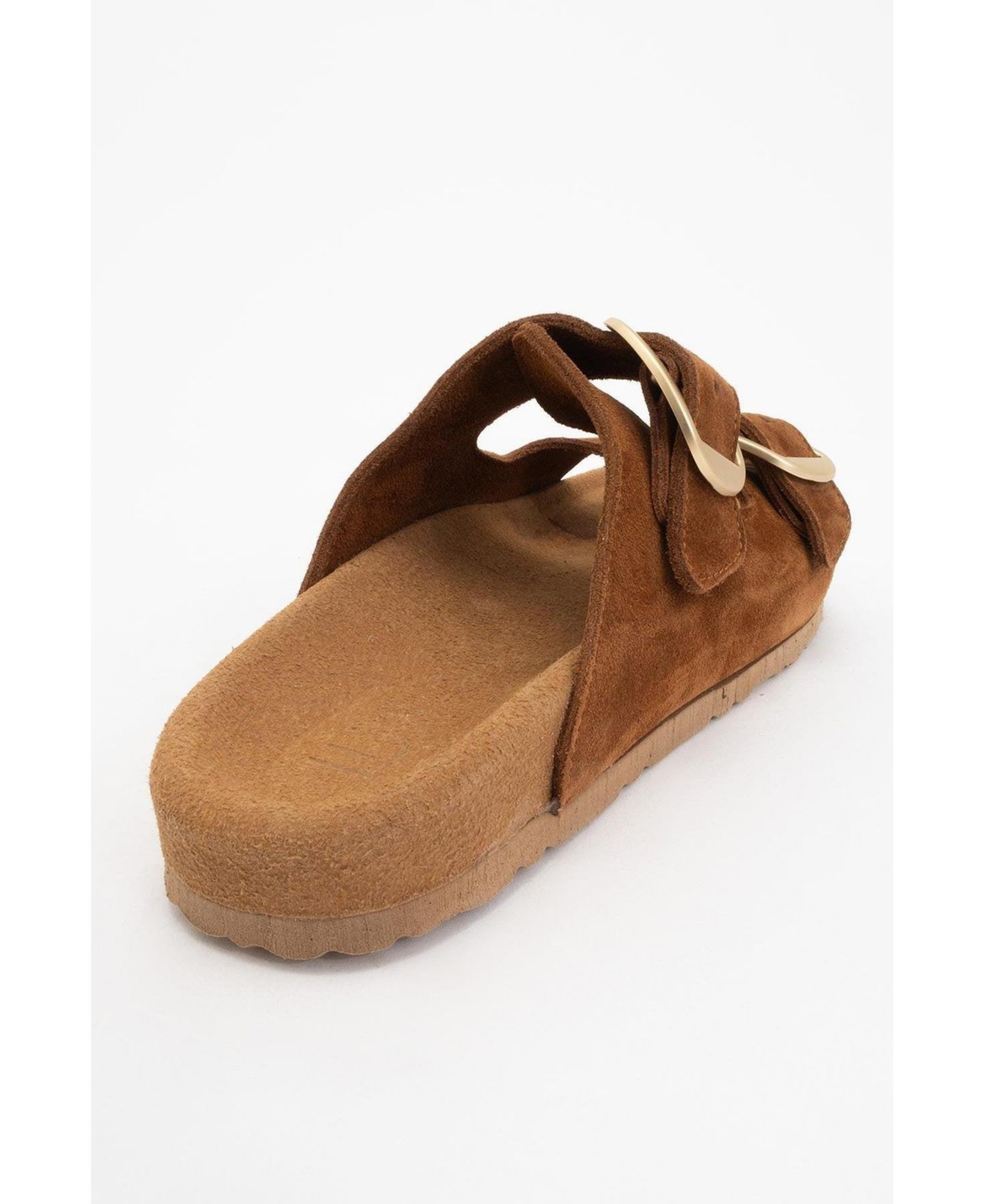 Женские сандалии Forever & Always Shoes Ovesta Soft Footbed Leather Slide (Women, цвет: Коньячный замшевый кожаный — фото 4