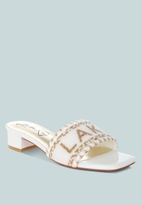 Vacay Babe Lake Como Beaded Slip-On Heels