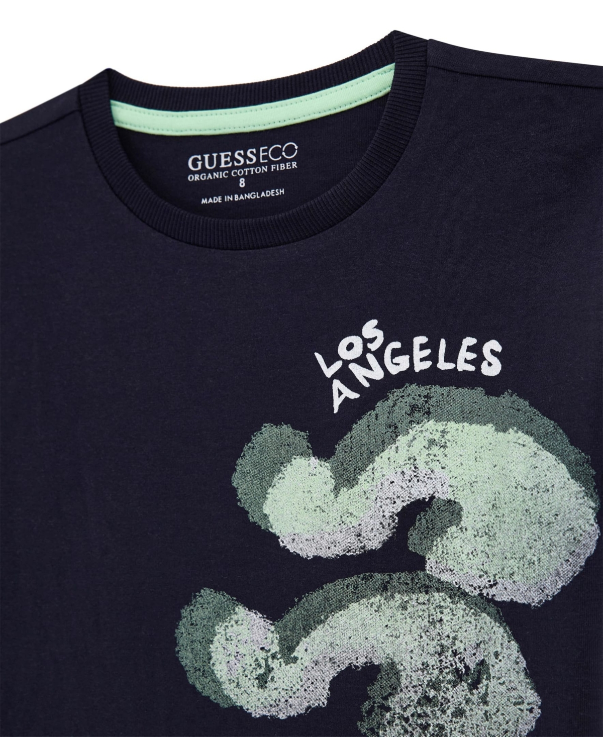 Guess Big Boys Short Sleeve T-shirt With Water Print Logo In Blue