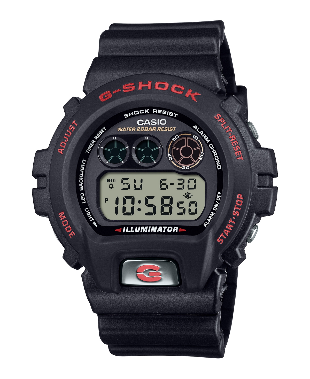 Men's Japanese Quartz Black Resin Watch, 50mm - Black