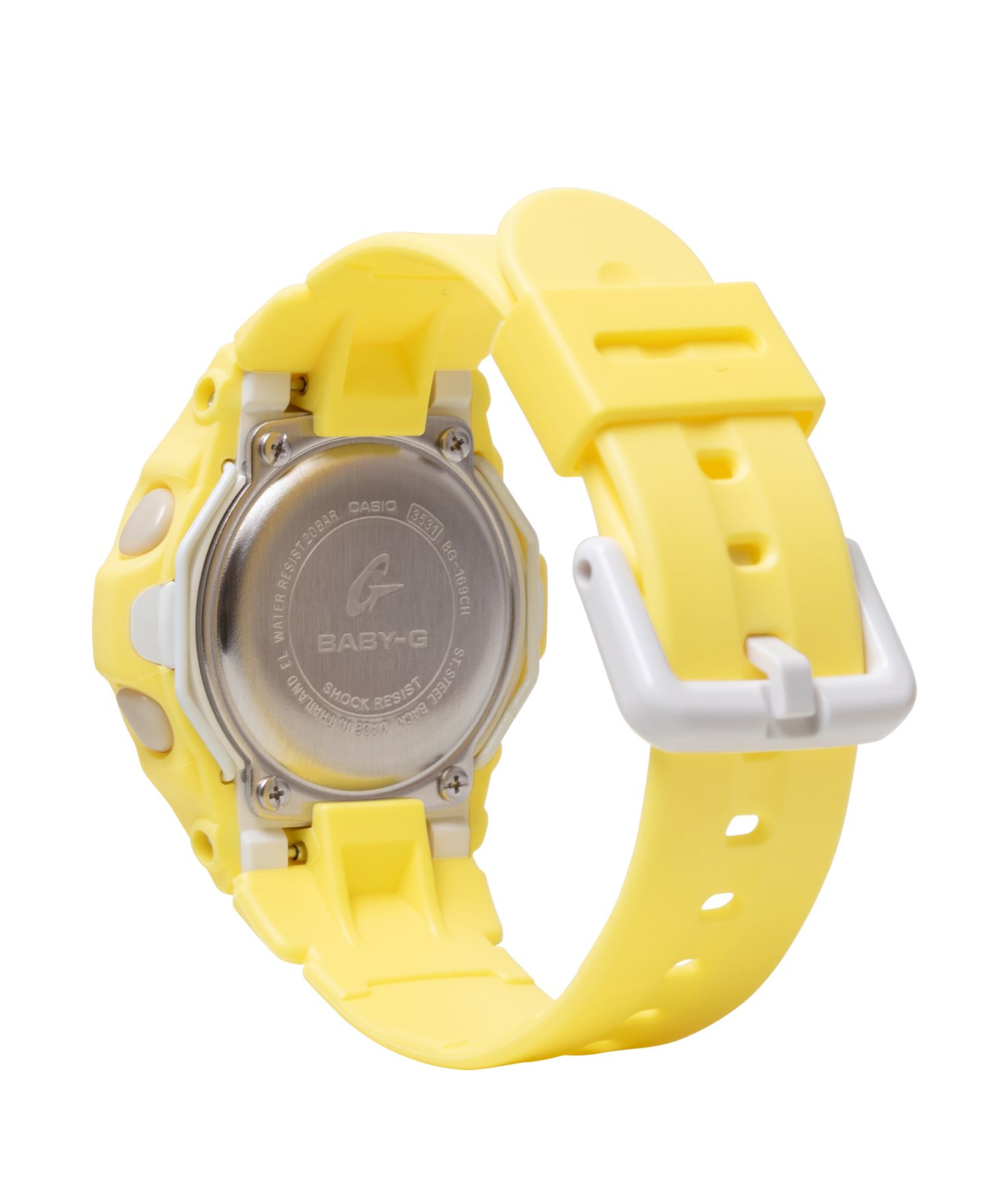 Женские часы G-Shock Japanese Quartz Yellow Resin Watch, 42.6mm — фото 3