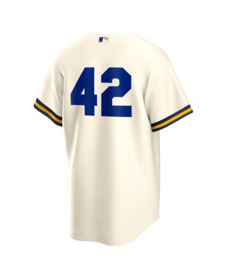 Men's Cream Milwaukee Brewers Home 2025 Jackie Robinson Day Replica Jersey