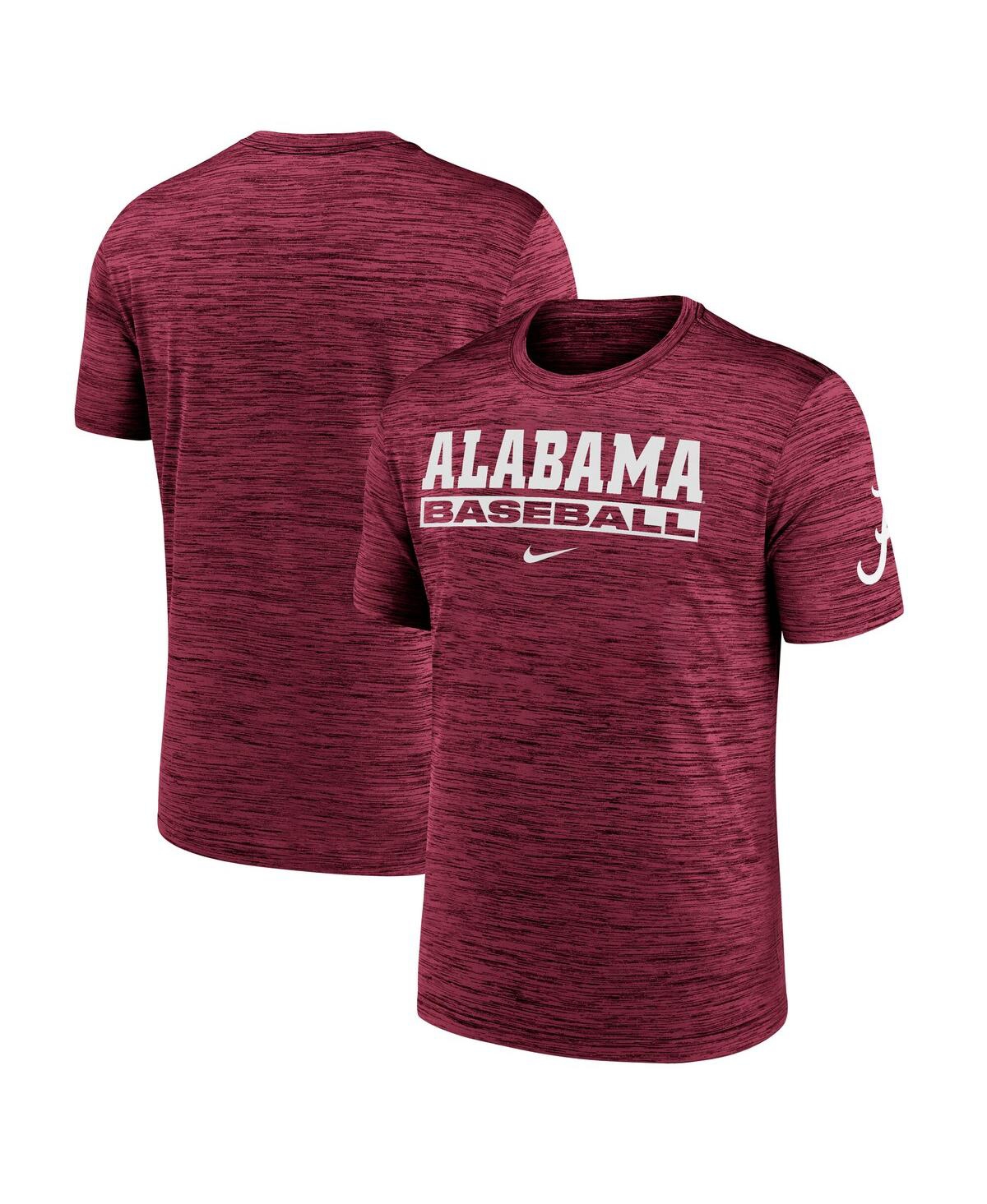 Nike Crimson Alabama Crimson Tide Velocity Baseball Wordmark Stack Performance T-shirt In Crimson