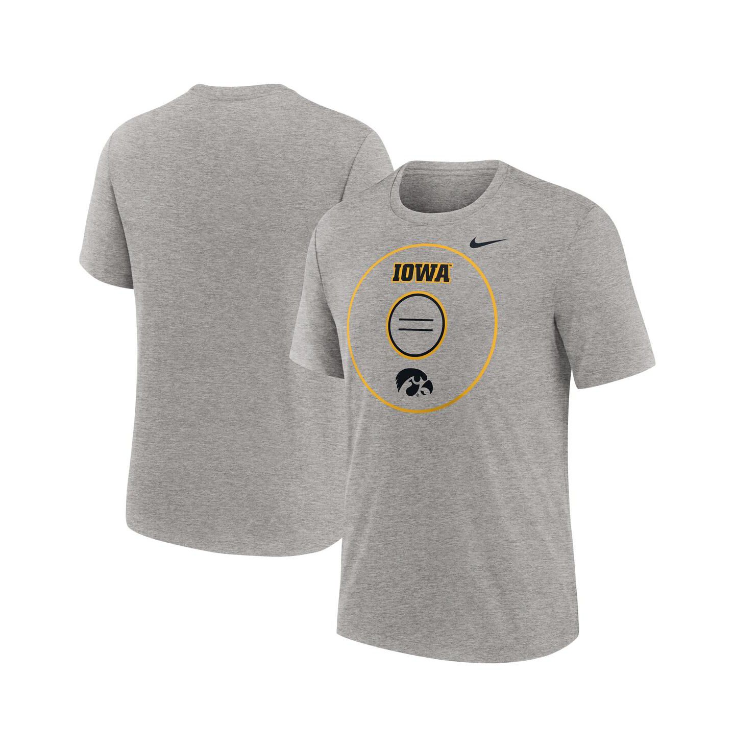 Мужская футболка Nike Heather Gray Iowa Hawkeyes Campus Local Tri-Blend — фото 1