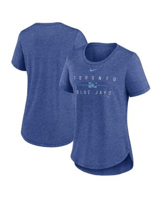 Nike - Women's Heather Royal Toronto Blue Jays Knockout Team Stack Tri-Blend Scoop Neck T-Shirt