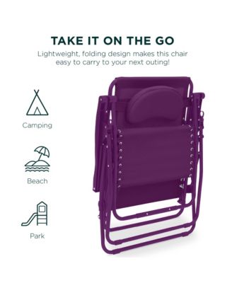 Oversized Zero Gravity Chair, Folding Outdoor Patio Recliner w/ Cup Holder