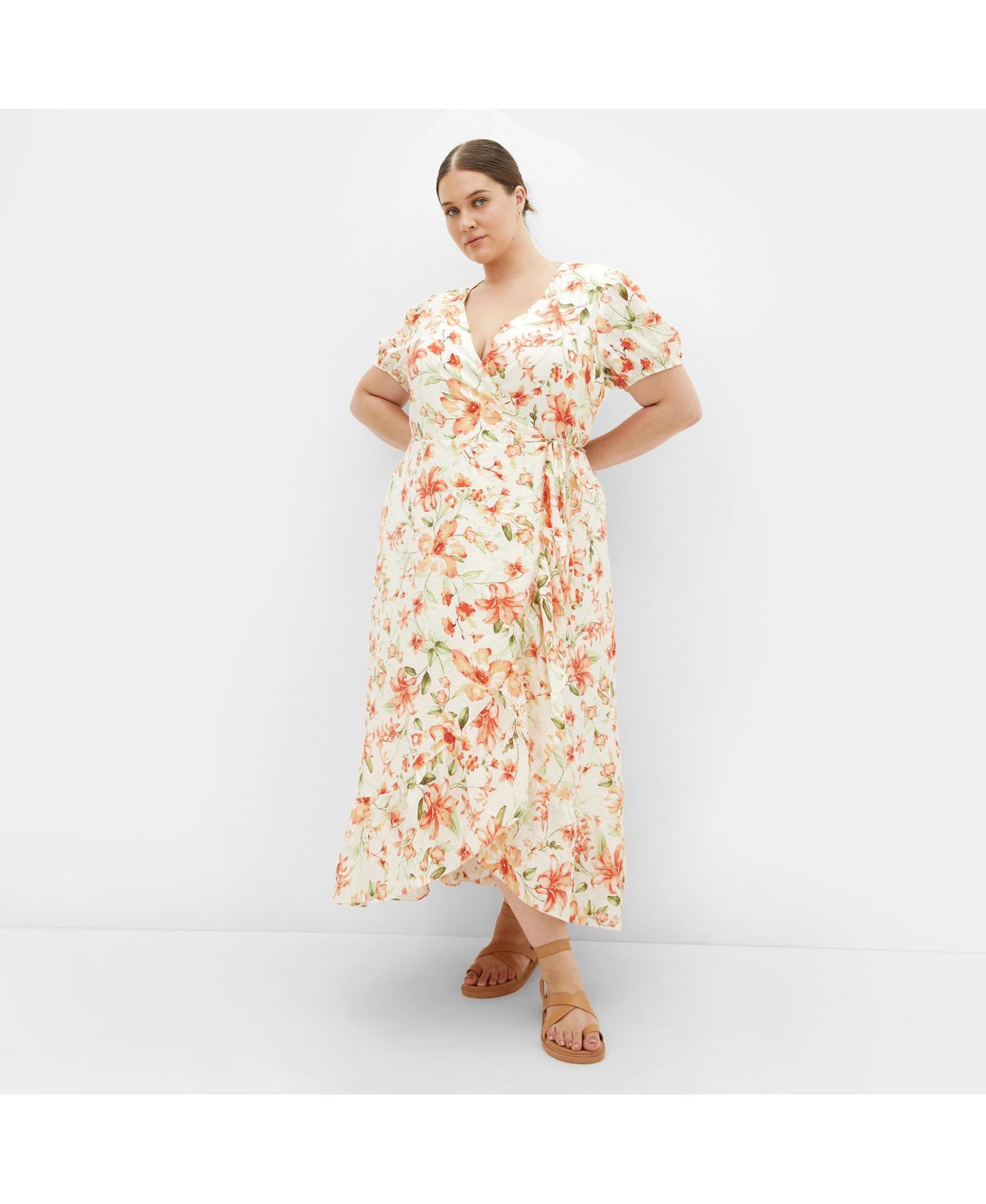 Женское платье CITY CHIC Plus Size Sarina Print, цвет: Peachy Fl — фото 1