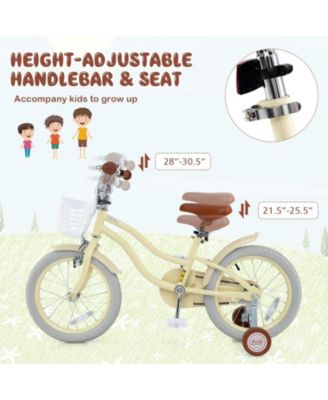 16-Inch Kids Bike with Adjustable Seat and Training Wheels, Fits Ages 3-8