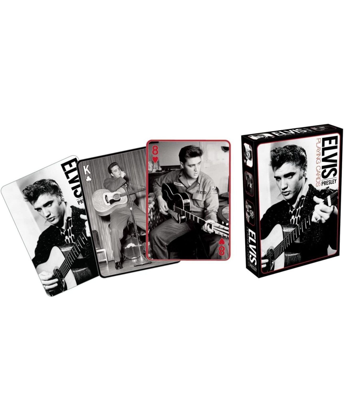 Детские игрушки NMR Distribution Elvis Presley Black and White Playing Cards 52 Card Deck + 2 Jokers — фото 1