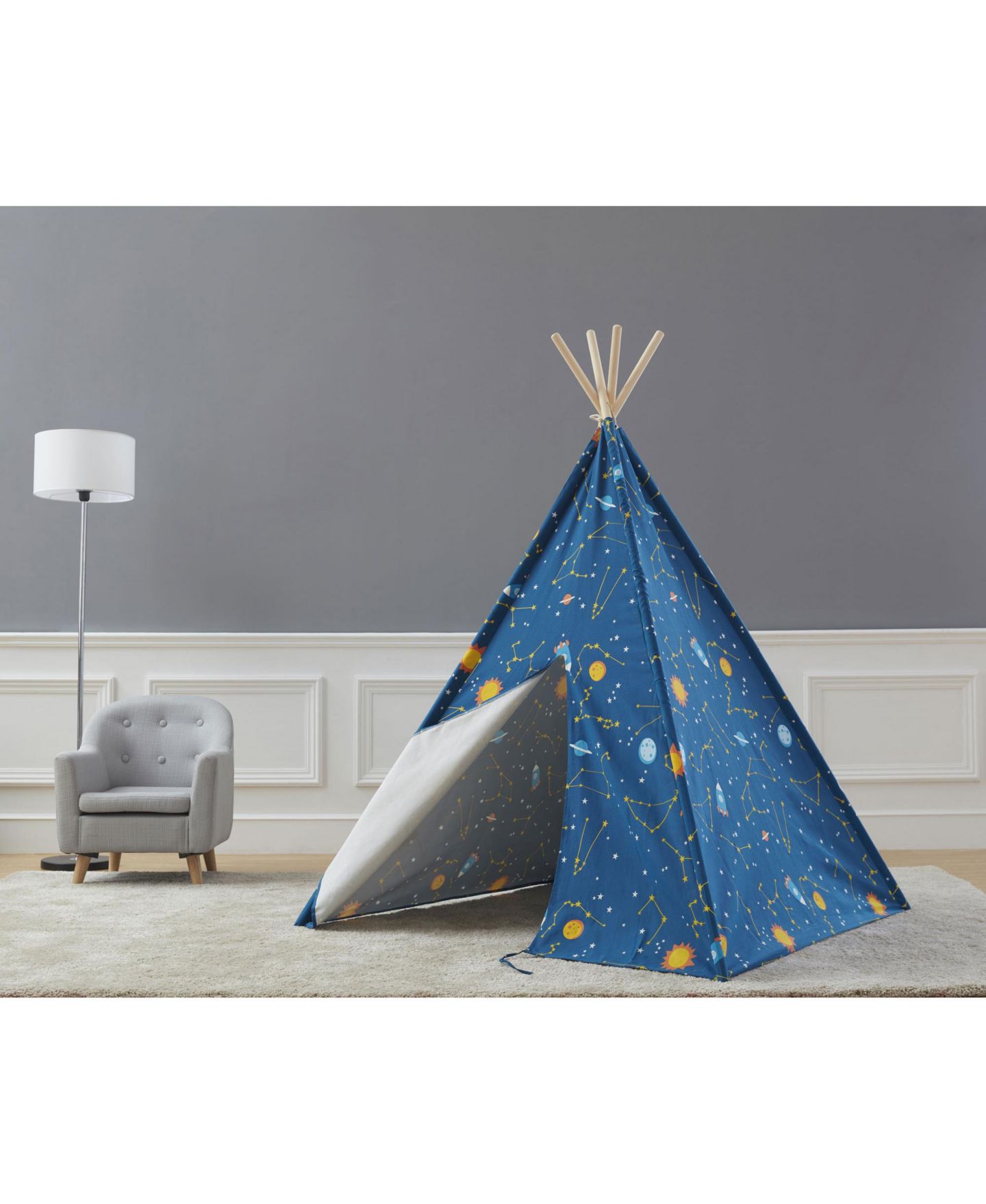 Детская игрушка ASWEETS Starry Sky Glow-in-the-Dark Canvas Teepee Tent, Ages 3+ — фото 3