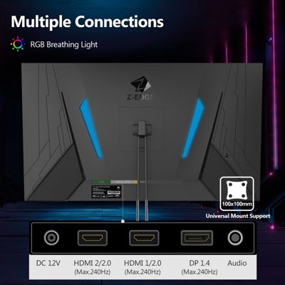 24.5 inch 1080P FHD 1920 x 1080 240Hz 1ms Flat Panel Gaming Monitor