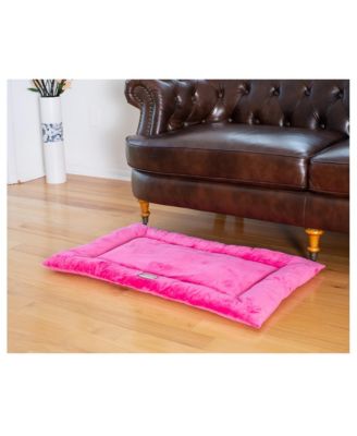 M01CZH-M Medium Pet Bed Mat , Dog Crate Soft Pad With Poly Fill Cushion, Vibrant PInk
