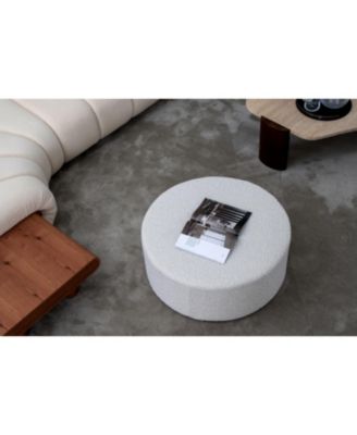 Streamdale Furnitur Versatile Round Boucle Table Ottoman, Seat, End/Side Table