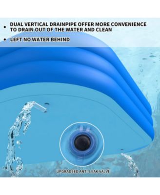 Inflatable Swimming Pool Kids Adults Blow up Pool Family Backyard 120" x 72" x 22" Blue