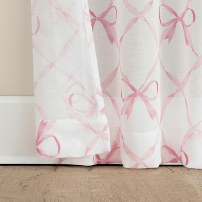 Sun Zero Romy Generation Lattice Bows Sheer Tie Top Curtain Panel
