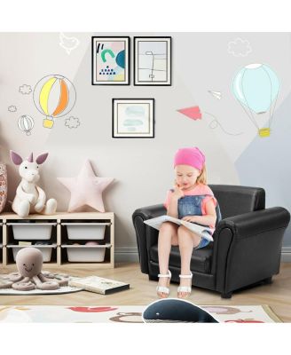 Kids Single Armrest Couch Sofa with Ottoman