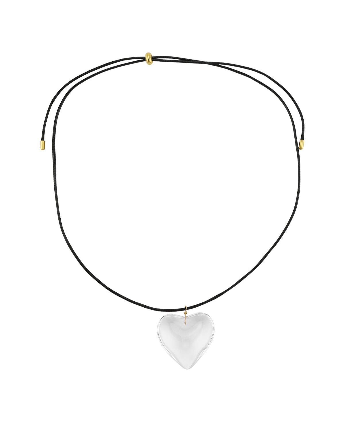 Glass Heart Necklace - Clear