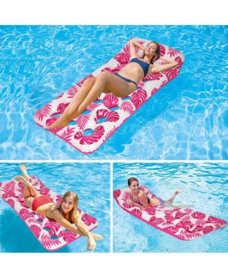 Inflatable Pool Floats Hammock with Headrest Floating Pool Lounge Chair 73 x 34in for Adults