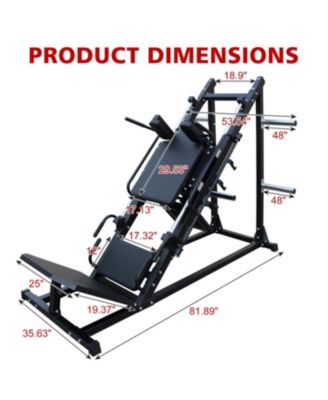 Streamdale Professional Leg Press and Hack Squat Machine for Home Gym with Weight Storage