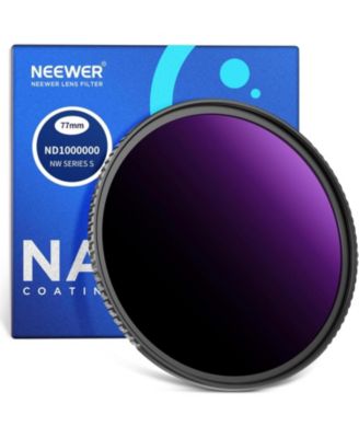 77mm ND1000000 Fixed Neutral Density Lens Filter, 20 Stops Ultra Dark ND Filter for DSLR Camera, Multi Resistant Coated HD Optical Glass, Lens Filter for Celestial Event Photography