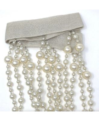 1 Piece Premium Luxury Large Pearl Beaded Window Curtain Panel - 84 in. Long