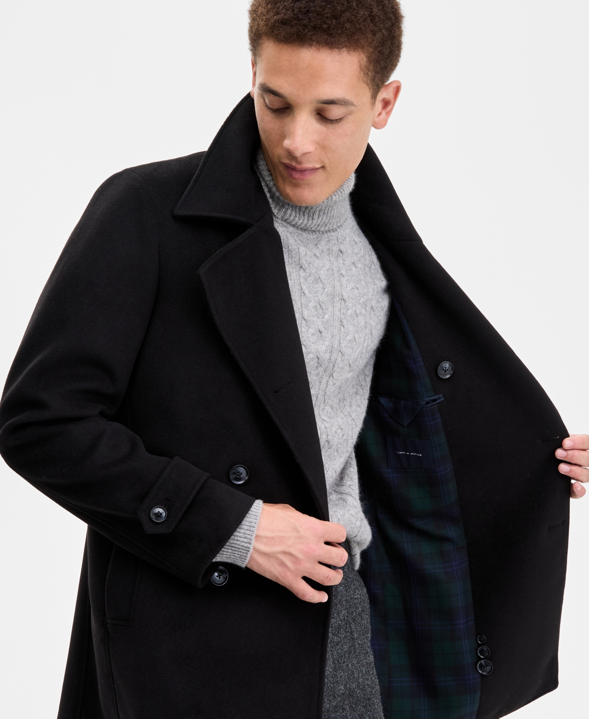 Tommy Hilfiger Men's Classic-Fit Double Breasted Overcoat