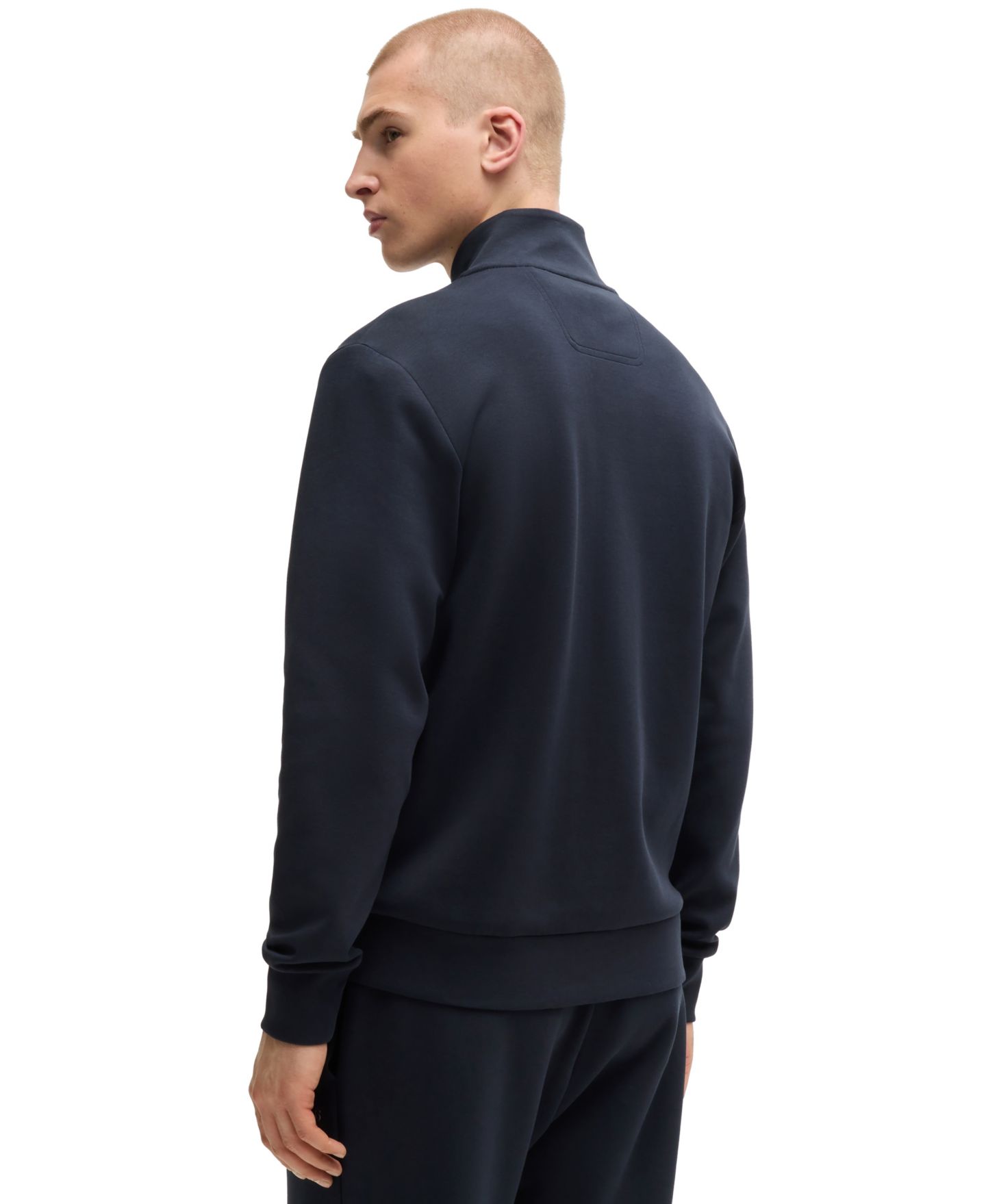 Мужские толстовки Hugo Boss Logo Print Zip-Up, цвет: Тёмный синий — фото 3