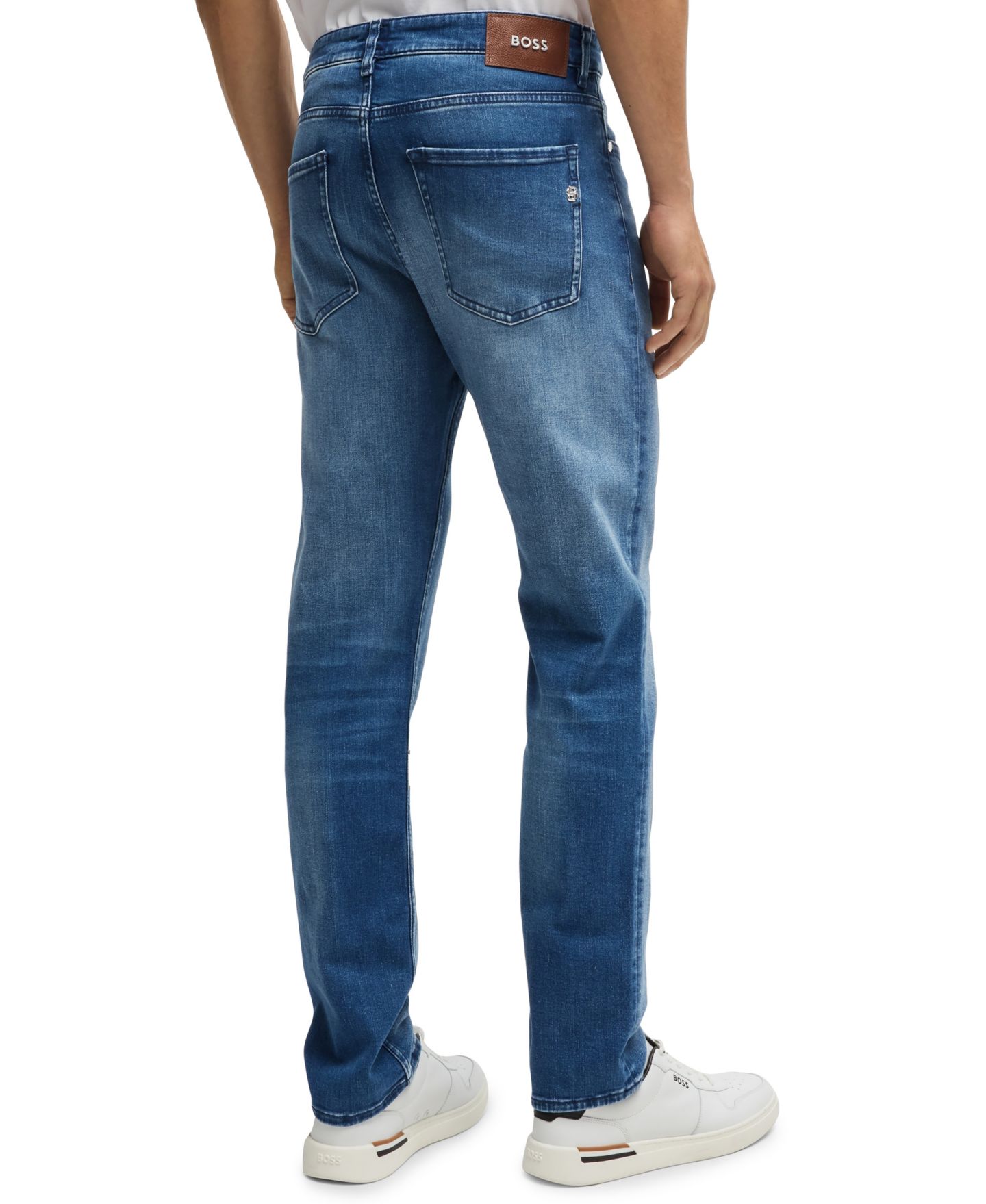 Мужские джинсы Hugo Boss Slim-Fit, цвет: Синий — фото 4