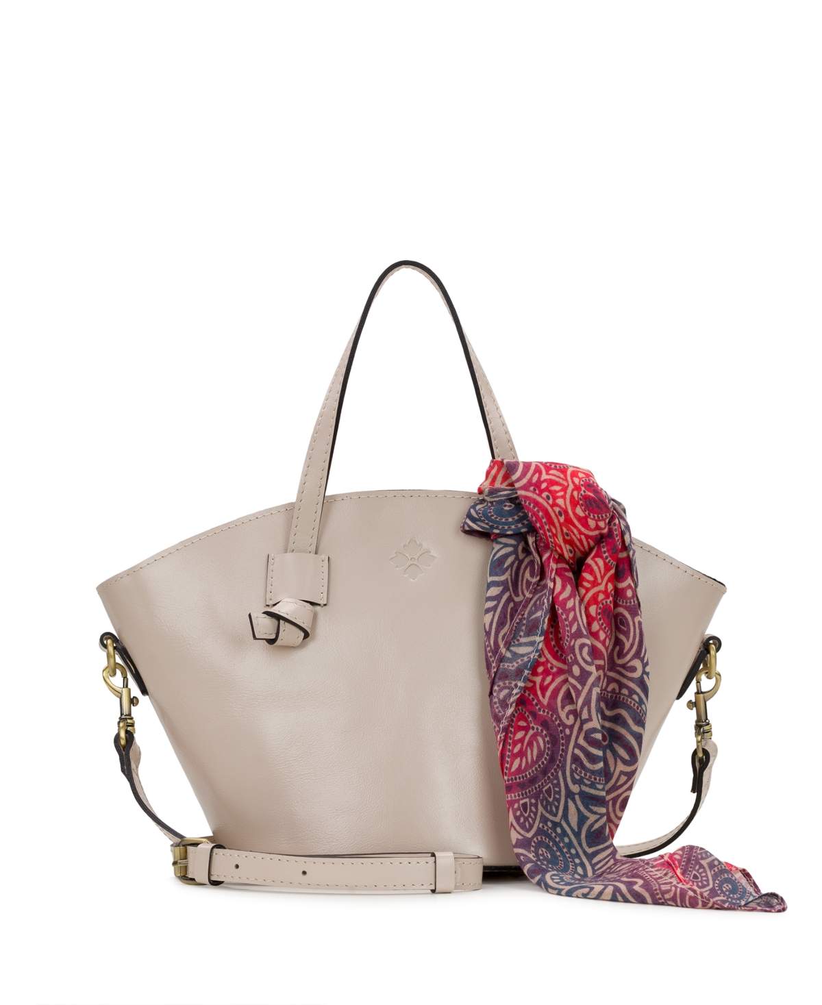Corallina with Greek Ombre Scarf Medium Crossbody Bag - Chalk White