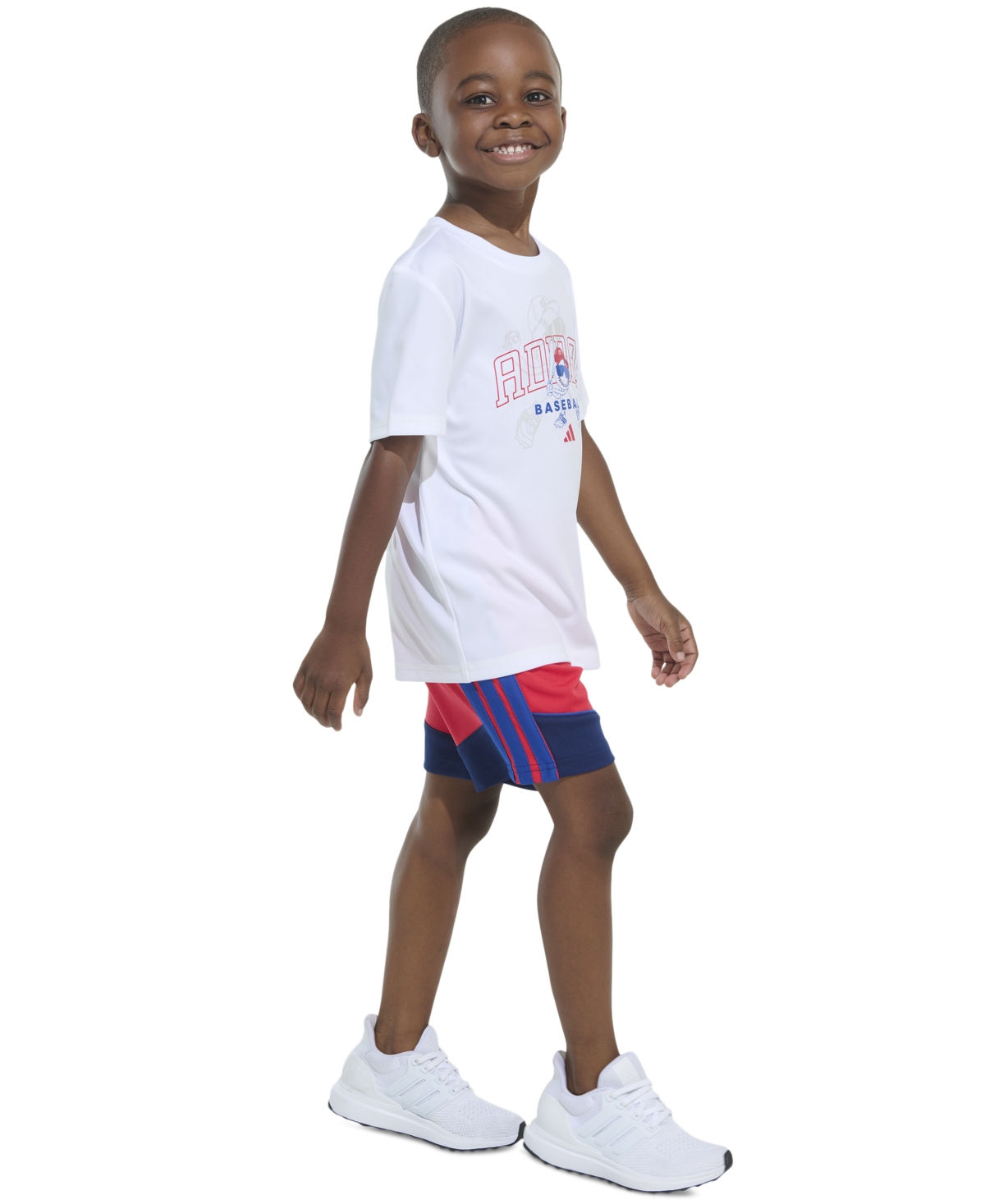 Adidas Originals Toddler & Little Boys Short-sleeve T-shirt And Colorblocked Stripe Shorts, 2 Piece Set