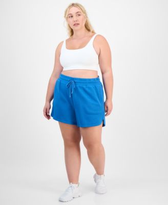 ID Ideology - Plus Size Solid-Color Knit Pull-On Shorts
