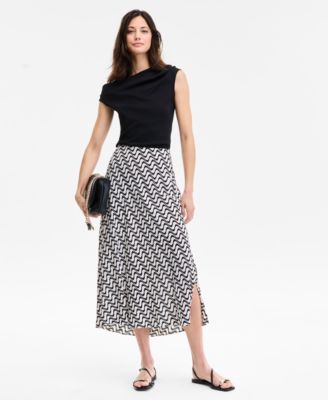I.N.C. International Concepts - Women's Printed Pull-On Midi Skirt