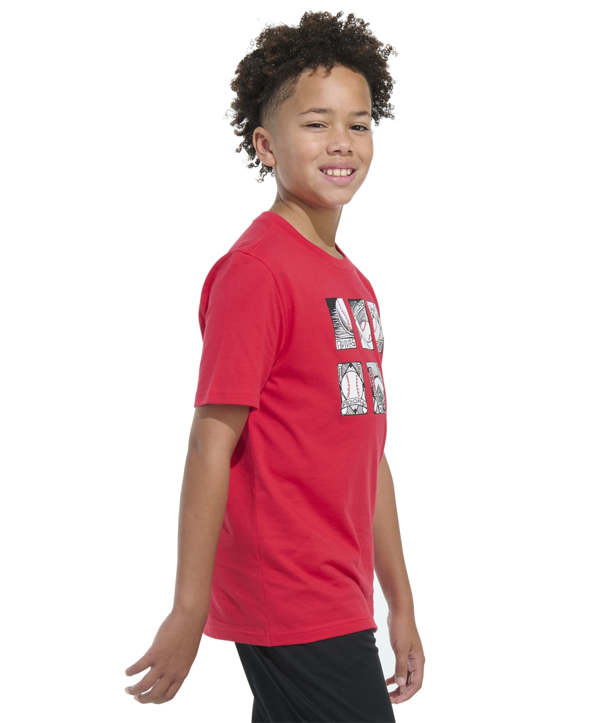 Adidas Originals Big Boys Short Sleeve Baseball Card T-shirt