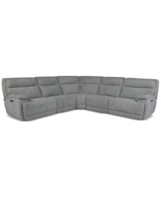 Furniture - Ozryn 5-Pc. Fabric Sectional with 2 Power Motion Chairs