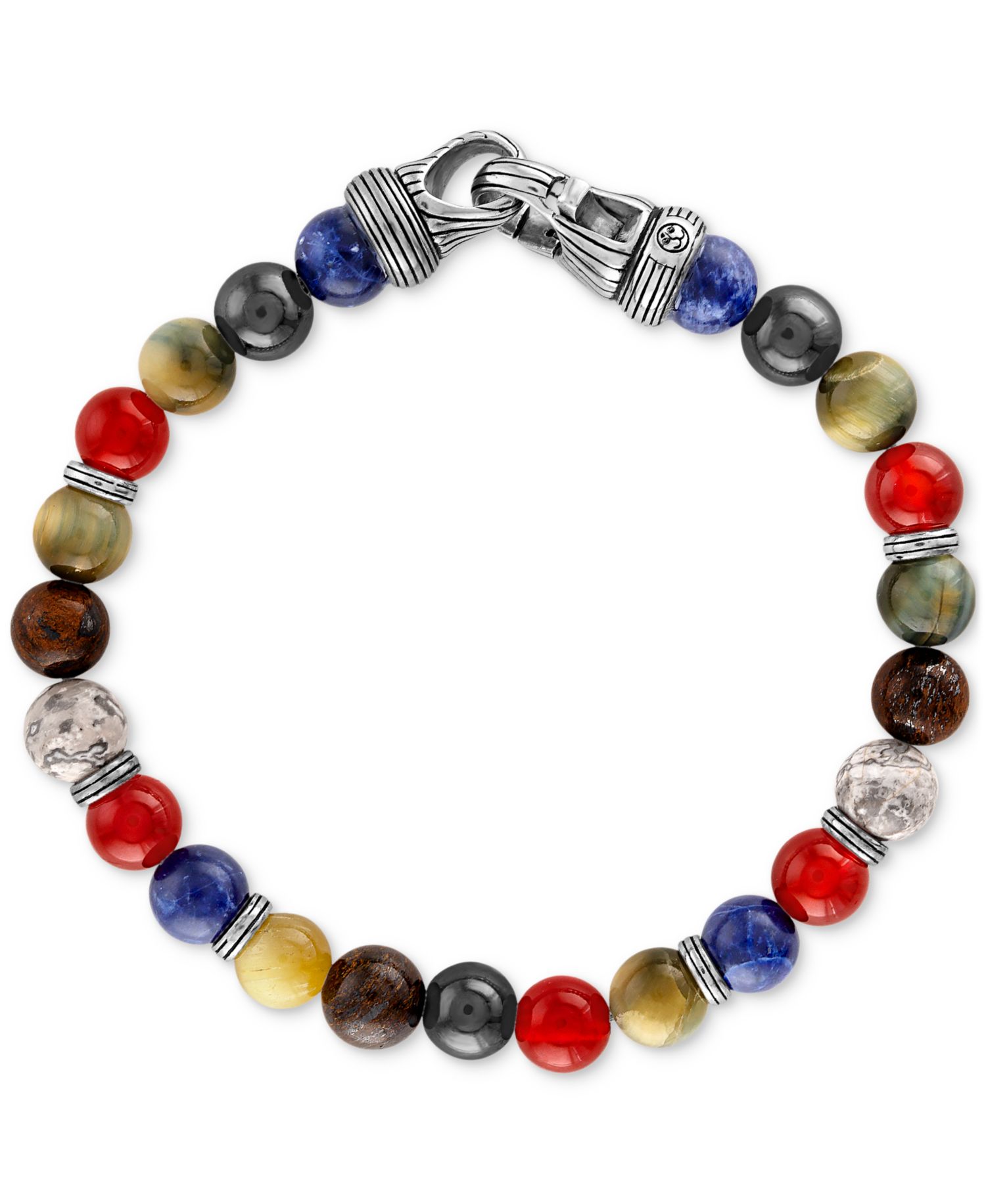 Multi-Stone Beaded Bracelet in Sterling Silver
